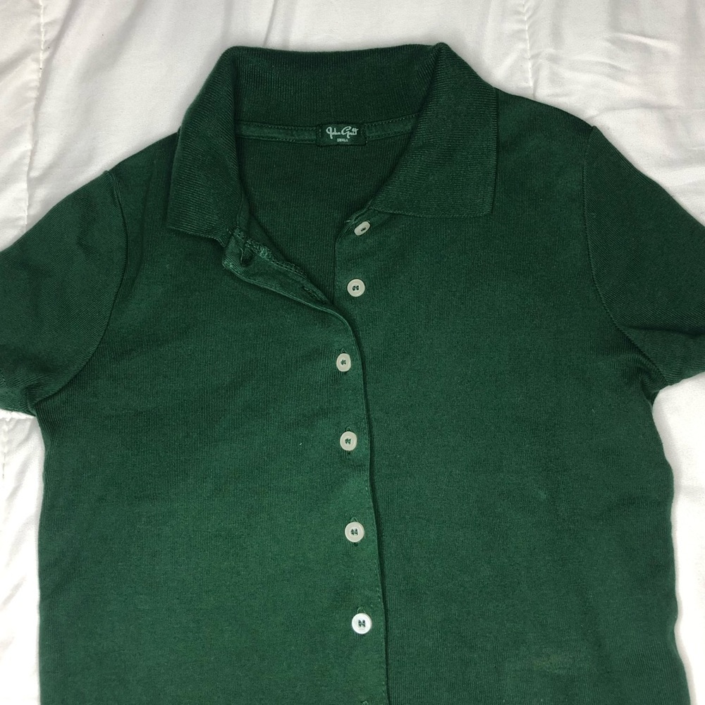 brandy melville button up  collard crop top